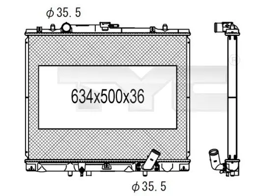 Handler.Part Radiator, engine cooling TYC 7231003 1