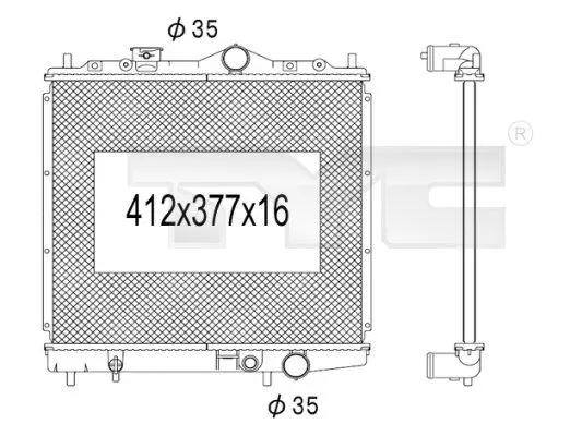 Handler.Part Radiator, engine cooling TYC 7231015 1