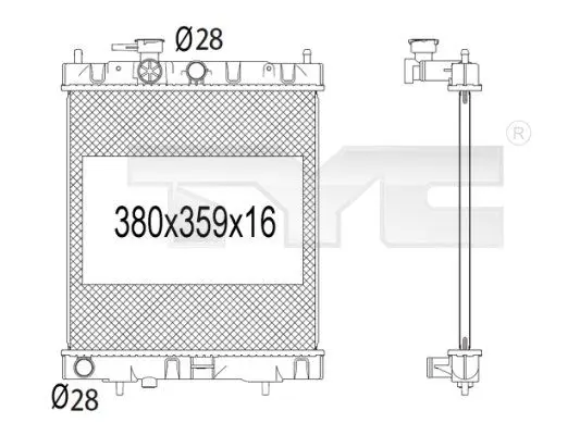 Handler.Part Radiator, engine cooling TYC 7241001 1