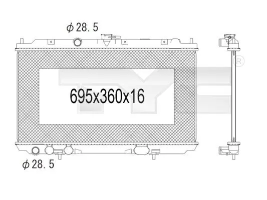 Handler.Part Radiator, engine cooling TYC 7241002 1