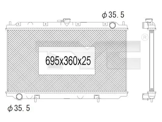 Handler.Part Radiator, engine cooling TYC 7241003 1