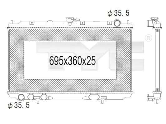 Handler.Part Radiator, engine cooling TYC 7241004 1