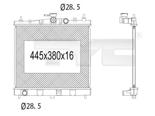 Handler.Part Radiator, engine cooling TYC 7241006 1