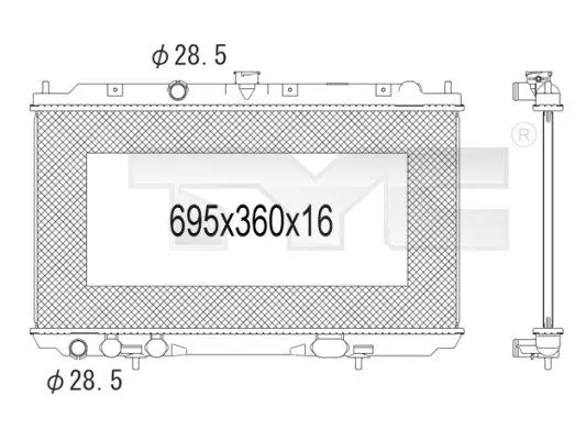 Handler.Part Radiator, engine cooling TYC 7241007 1