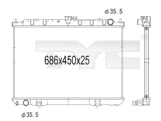 Handler.Part Radiator, engine cooling TYC 7241008 1