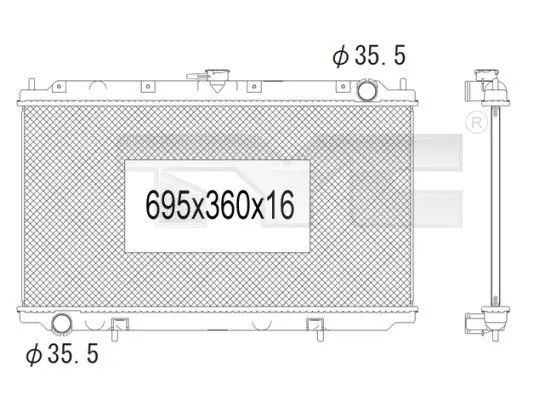 Handler.Part Radiator, engine cooling TYC 7241009 1