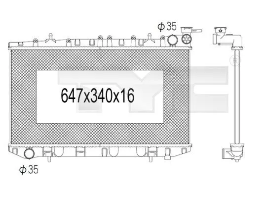 Handler.Part Radiator, engine cooling TYC 7241012 1