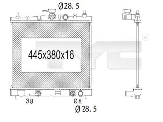 Handler.Part Radiator, engine cooling TYC 7241014 1