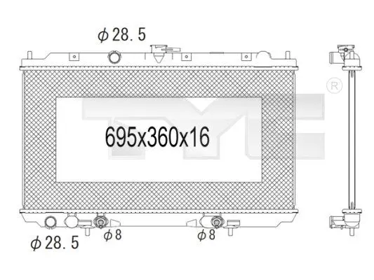 Handler.Part Radiator, engine cooling TYC 7241015 1