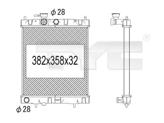 Handler.Part Radiator, engine cooling TYC 7241016 1