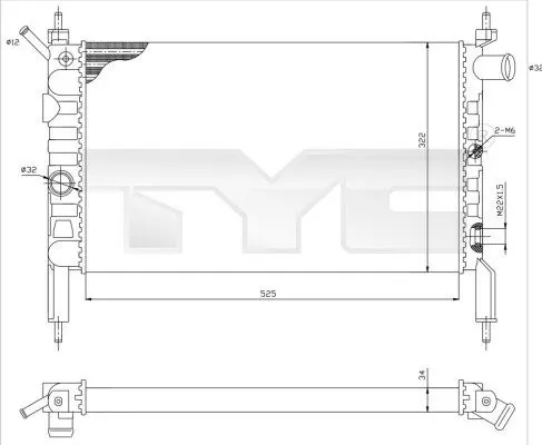 Handler.Part Radiator, engine cooling TYC 7250018 1