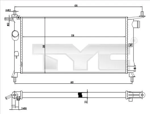 Handler.Part Radiator, engine cooling TYC 7250020 1