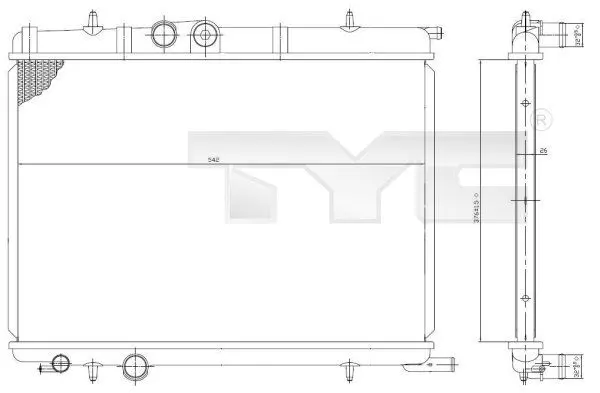 Handler.Part Radiator, engine cooling TYC 7260006 1