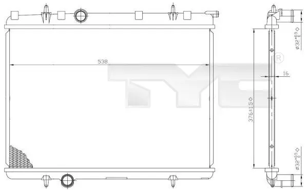 Handler.Part Radiator, engine cooling TYC 7260009 1