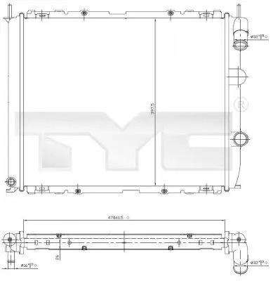 Handler.Part Radiator, engine cooling TYC 7280014 1