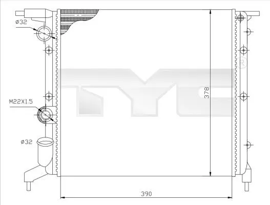 Handler.Part Radiator, engine cooling TYC 7280032 1