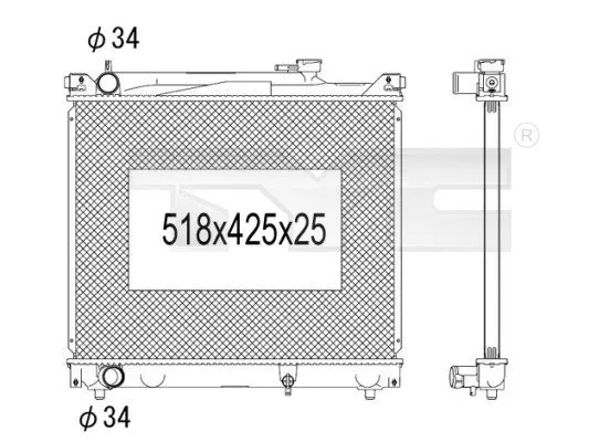 Handler.Part Radiator, engine cooling TYC 7351001 1