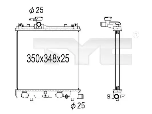 Handler.Part Radiator, engine cooling TYC 7351002 1