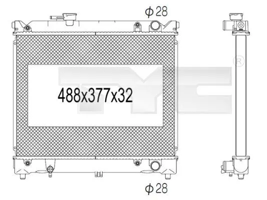 Handler.Part Radiator, engine cooling TYC 7351004 1