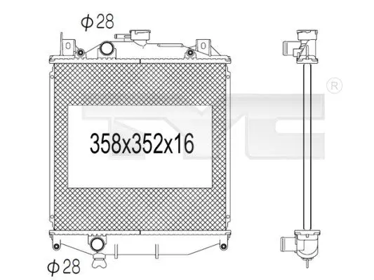 Handler.Part Radiator, engine cooling TYC 7351006 1