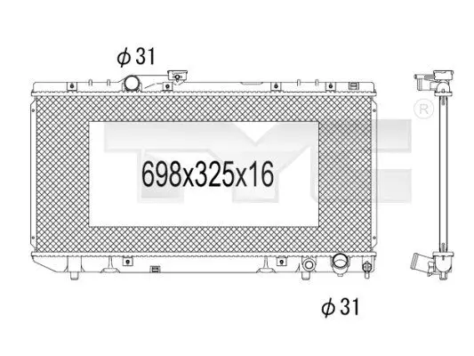 Handler.Part Radiator, engine cooling TYC 7361004 1