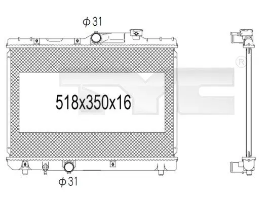 Handler.Part Radiator, engine cooling TYC 7361005 1