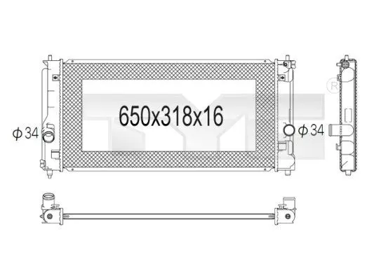 Handler.Part Radiator, engine cooling TYC 7361021 1