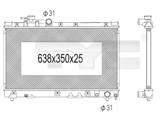 Handler.Part Radiator, engine cooling TYC 7361023 1