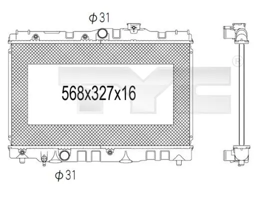 Handler.Part Radiator, engine cooling TYC 7361028 1