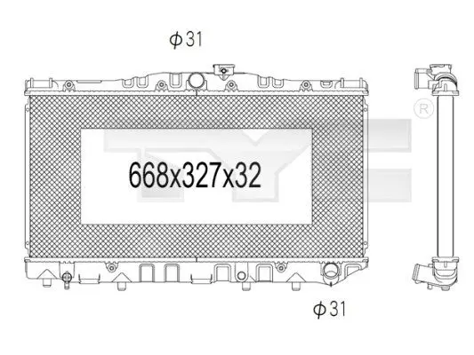 Handler.Part Radiator, engine cooling TYC 7361030 1