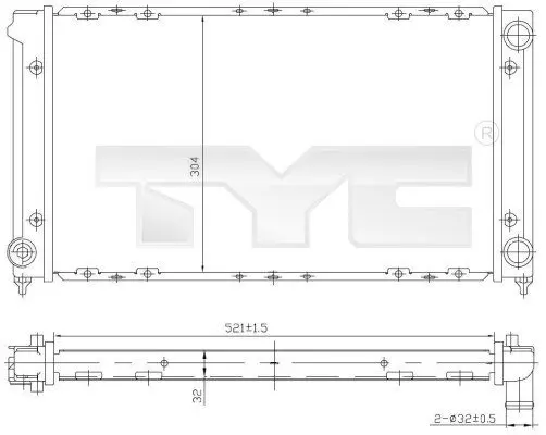 Handler.Part Radiator, engine cooling TYC 7370019 1