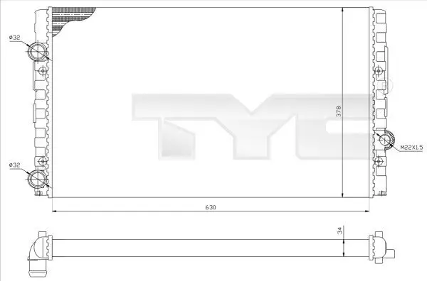 Handler.Part Radiator, engine cooling TYC 7370051R 1