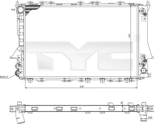 Handler.Part Radiator, engine cooling TYC 7020029R 1