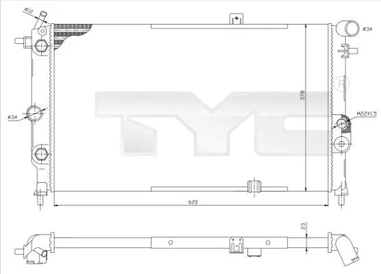 Handler.Part Radiator, engine cooling TYC 7250001R 1