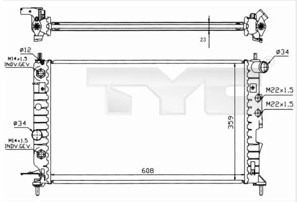 Handler.Part Radiator, engine cooling TYC 7250004R 1