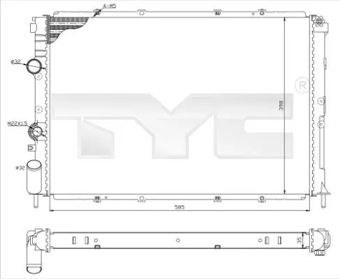 Handler.Part Radiator, engine cooling TYC 7280025R 1