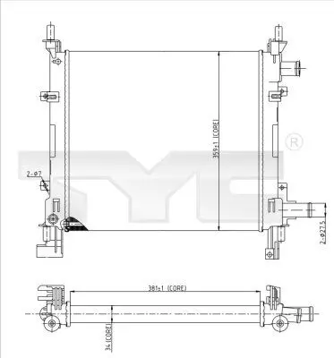 Handler.Part Radiator, engine cooling TYC 7100042R 1