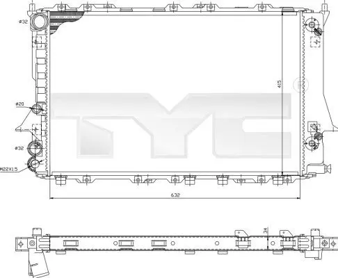 Handler.Part Radiator, engine cooling TYC 7020026R 1