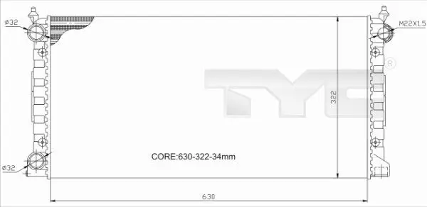 Handler.Part Radiator, engine cooling TYC 7370034R 1