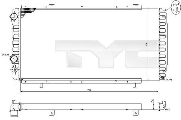 Handler.Part Radiator, engine cooling TYC 7090014R 1