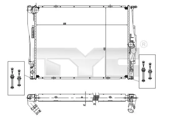 Handler.Part Radiator, engine cooling TYC 7030004 1