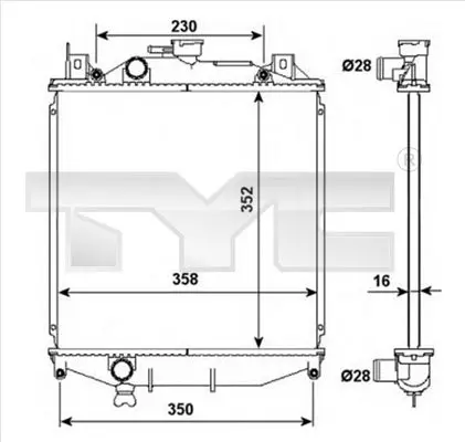 Handler.Part Radiator, engine cooling TYC 7350032 1