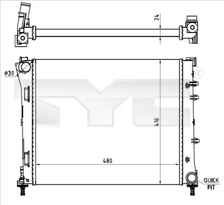 Handler.Part Radiator, engine cooling TYC 7090023R 1