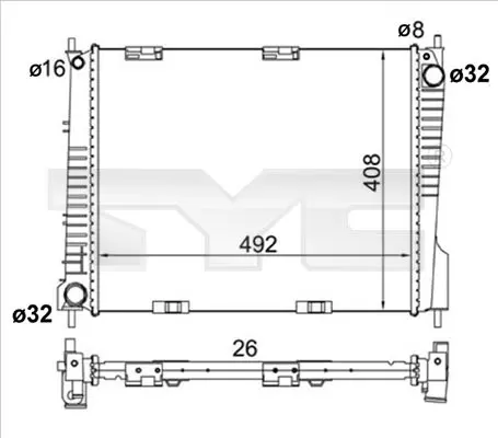 Handler.Part Radiator, engine cooling TYC 7280058 1