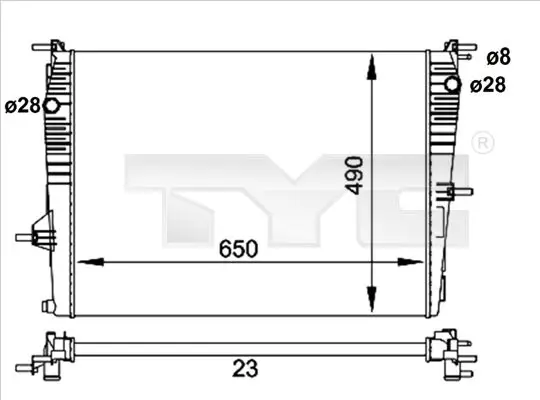 Handler.Part Radiator, engine cooling TYC 7280061R 1