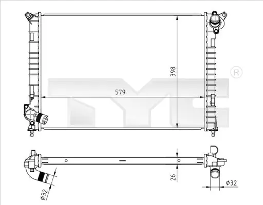 Handler.Part Radiator, engine cooling TYC 7220002 1