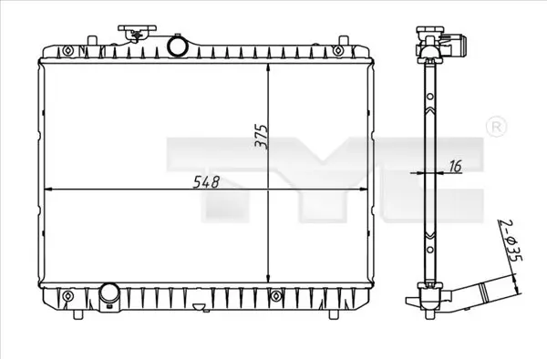 Handler.Part Radiator, engine cooling TYC 7350003 1