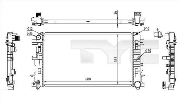 Handler.Part Radiator, engine cooling TYC 7210014 1