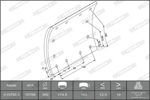 Handler.Part Brake lining kit, drum brake FERODO K197081F3661 2