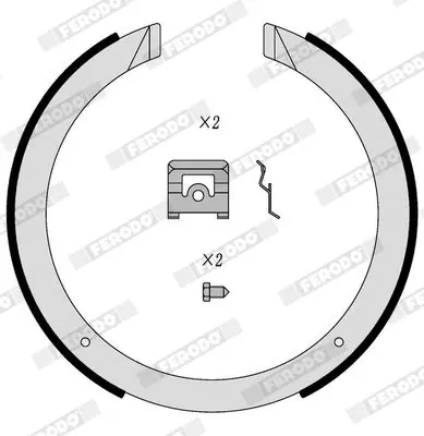 Handler.Part Brake shoe set, parking brake FERODO FSB4157 2